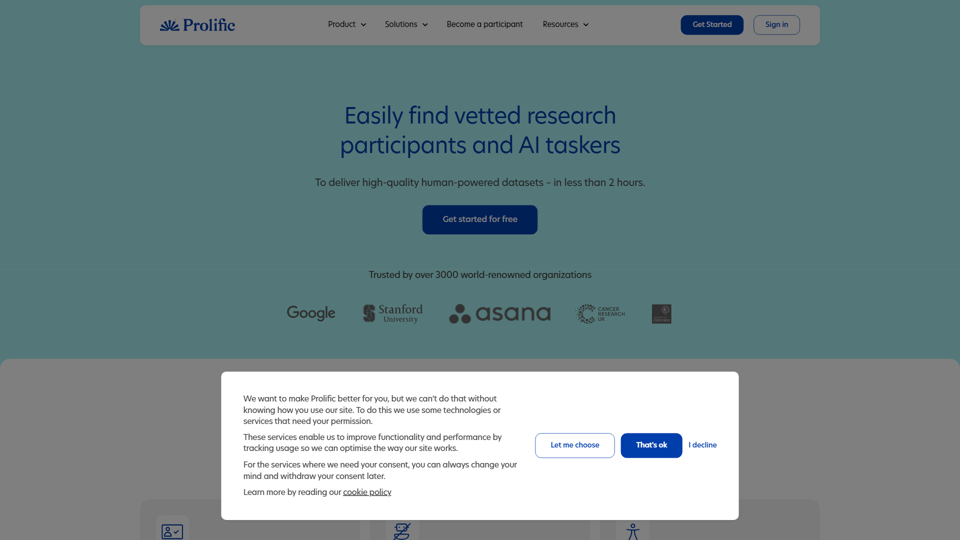 Prolific | Quickly find research participants you can trust