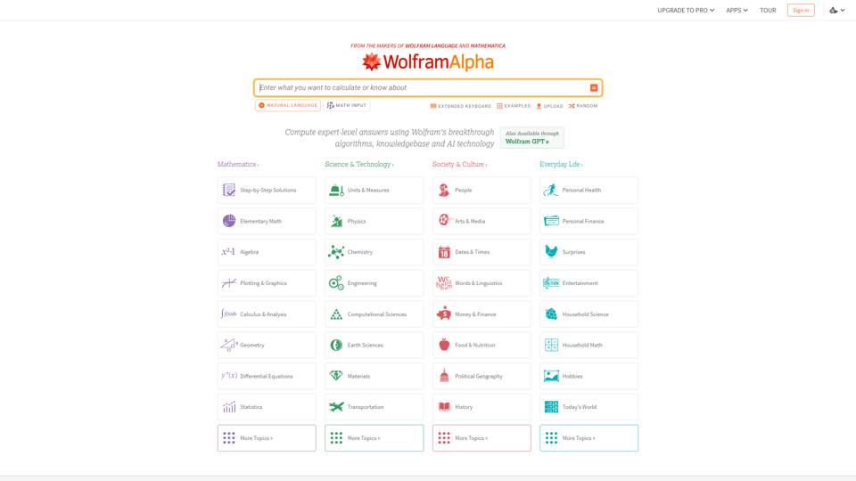 Wolfram|Alpha: Computational Intelligence